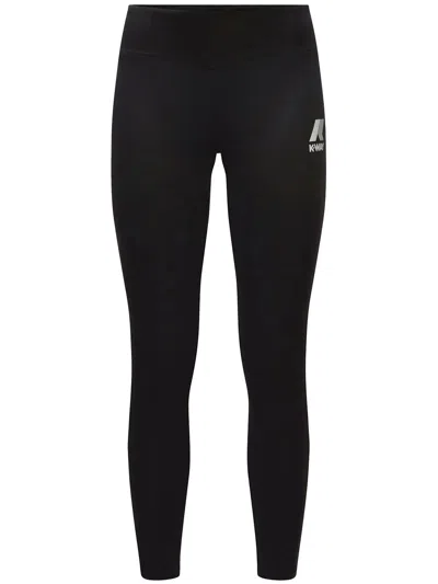 K-way Logo-detailing Leggings In Black