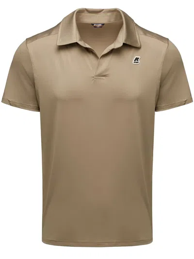 K-way Collared Polo Shirt Short Sleeves In Neutral