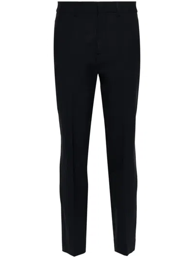 P.a.r.o.s.h Parosh Lille Wool Blue Trousers In Black