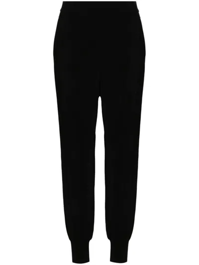 Stella Mccartney Minimalist Elastic Waist Cropped Jogger Pants In Black