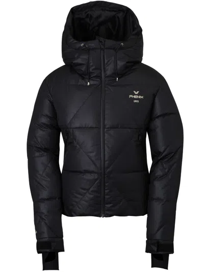 Phenix Quilted Hooded Ski Jacket In Black