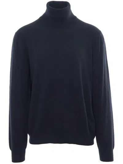 Gran Sasso Turtleneck Wool Sweater In Blue
