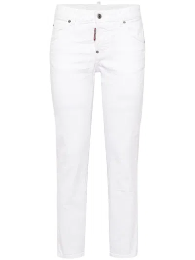 Dsquared2 Stretch Bull Slim Fit Trousers In White