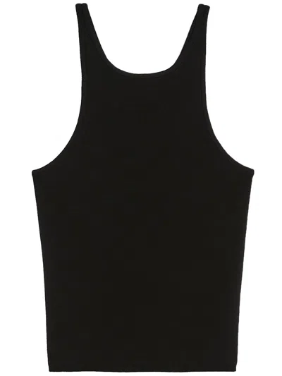 Max Mara Women Black Virgin Wool Top In Black