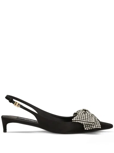 Dolce & Gabbana Valentino Garavani Black Leather And Tolie Iconographe Lace-up Shoes