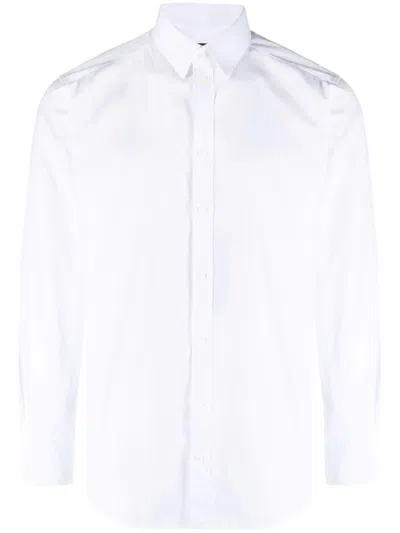 Dolce & Gabbana Slim Fit Long-sleeved Shirt In Stretch Cotton In White