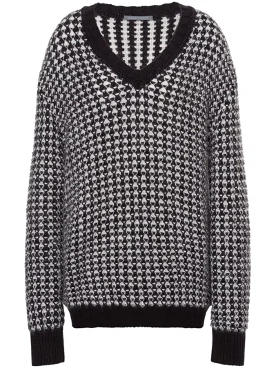Alberta Ferretti Alberta Ferreti Black Oversized Viscose Sweater In Multi