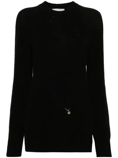 Philosophy Di Lorenzo Serafini Wool And Cashmere Blend Sweater With Piercing-ball In Black
