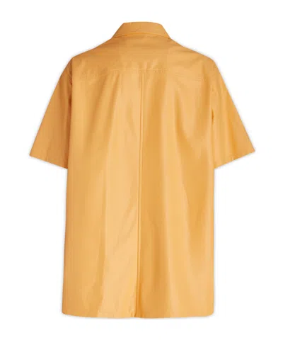 Stand Studio Shirt With Pockets And Collared Neck In Yellow