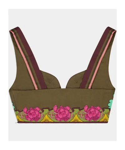 La Doublej Baia Floral Printed Cropped Top In Multi