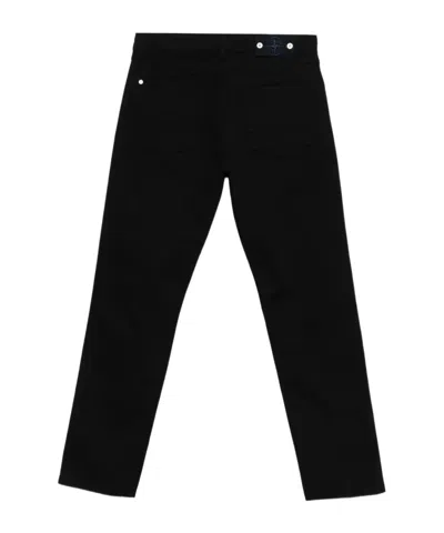 Stone Island Five-pocket Trousers With Belt Loops And Contrast Stitching In Black
