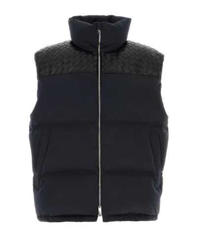 Bottega Veneta Men Midnight Blue Cotton Blend Down Jacket In Black