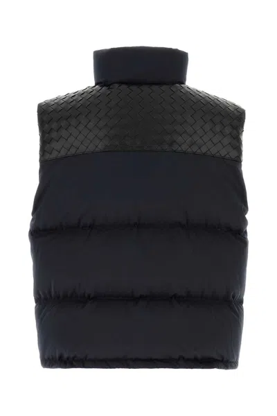 Bottega Veneta Men Midnight Blue Cotton Blend Down Jacket In Black