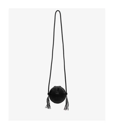 Isabel Marant Houna Tasseled Leather Shoulder Bag In Black