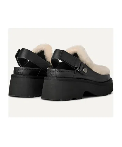 Ugg Esme Leather Slingback Clogs In Black