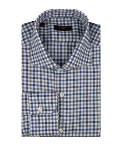 Barba Napoli Plaid Shirt In Blue