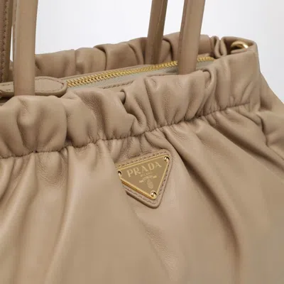 Prada Double Handle Shoulder Bag In Neutral