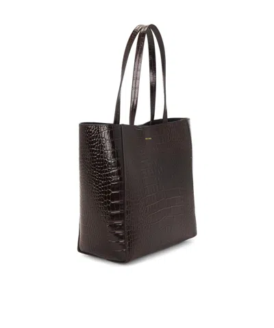 Anine Bing Logo Shoulder Bag In Brown