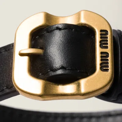 Miu Miu Leather Bracelet In Black