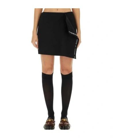 Moschino Wool Wrap Skirt In Black
