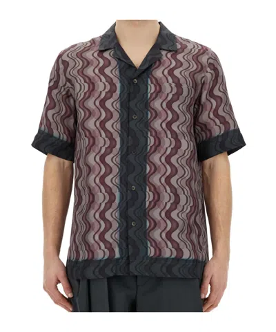 Dries Van Noten Geometric Patterned Short Sleeve Shirt With Pocket In Multi