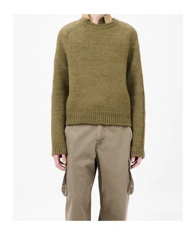 Our Legacy True Roundneck Wool And Silk Sweater In Green