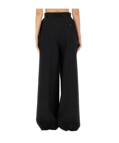 Moschino High Waist Wide Leg Trousers In Black