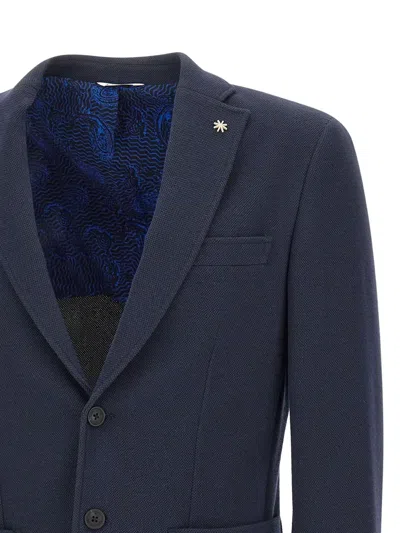 Manuel Ritz Single-breasted Blazer In Blue