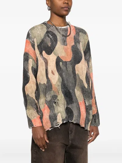 R13 Camouflage-pattern Sweater In Multi