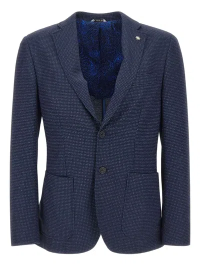 Manuel Ritz Single-breasted Blazer In Blue