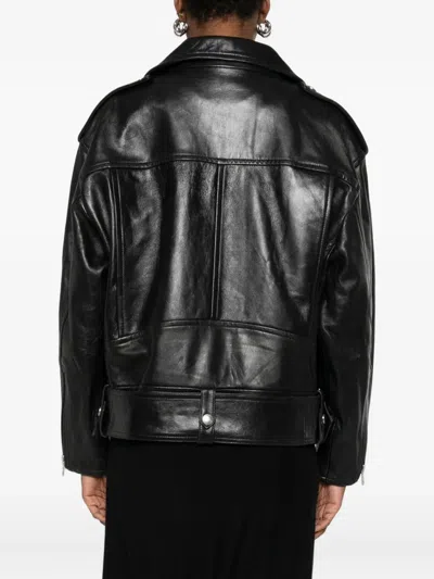 Stand Studio Zip-up Leather Jacket In Black