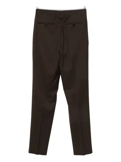 Lardini Pleated Straight-leg Trousers In Brown