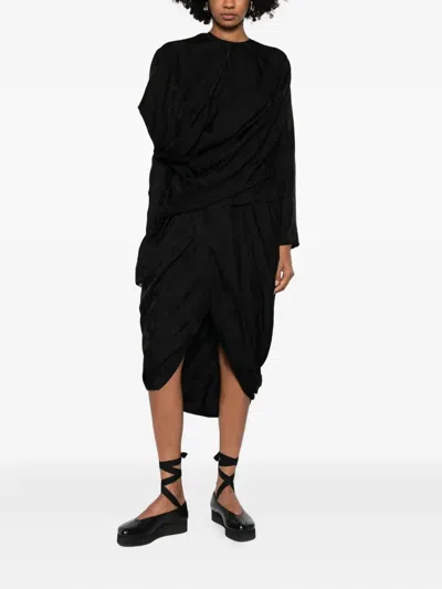 Uma Wang Asymmetric Skirt In Black