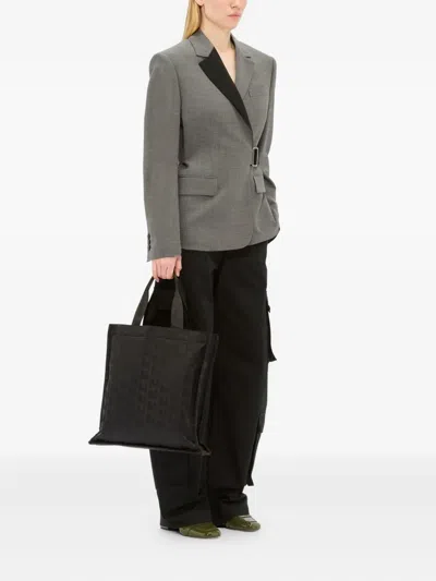 Msgm Virgin Wool Belted Blazer In Gray