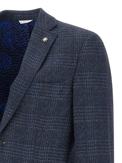 Manuel Ritz Single-breasted Blazer In Blue