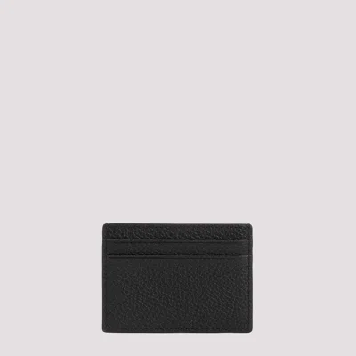 Bally Black Leather Card Holder In Black