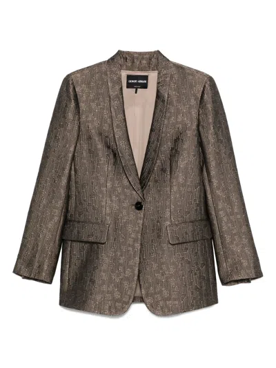 Giorgio Armani Single-breasted Jacket In Gray
