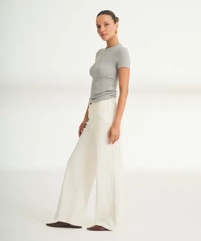 Naadam Lightweight Cashmere Short Sleeve Sweater In Gray