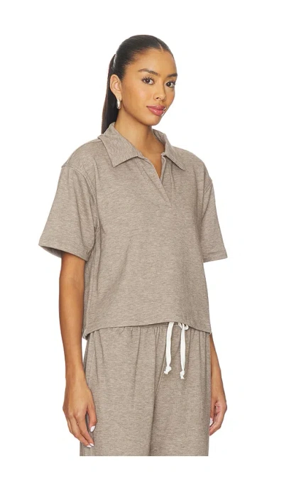 Bobi Short Sleeve Polo Tee In Gray