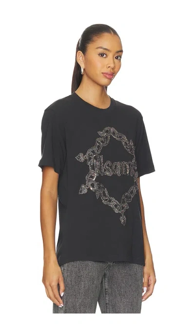 Allsaints Drip Embellished Boyfriend T-shirt In Black