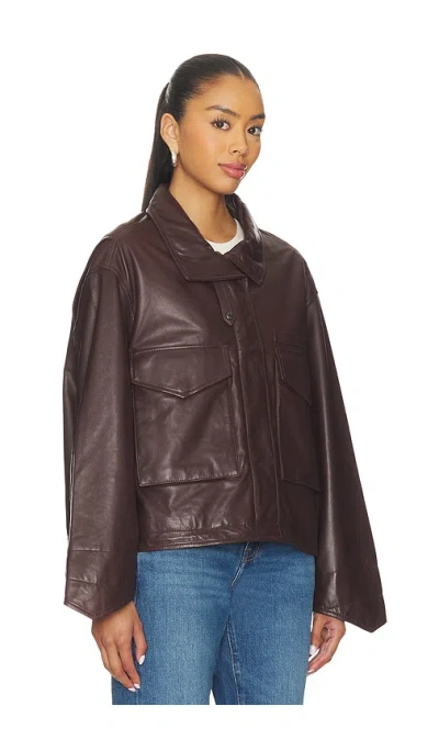 Allsaints Clay Leather Jacket In Burgundy