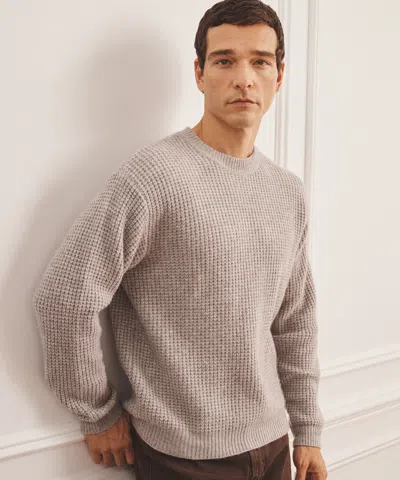 Naadam Cashmino Waffle Crewneck Sweater In Brown