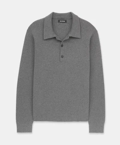 Naadam Cotton Cashmere Polo Sweater In Gray