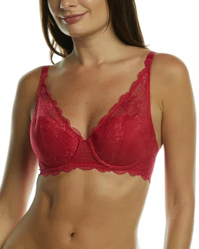 Simone Perele Squared Neckline Full Cup Bra In Red