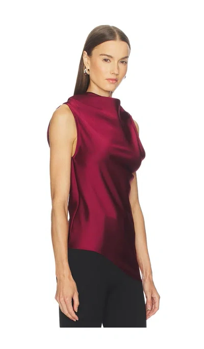 Marques' Almeida Satin Cowl Neck Top In Red