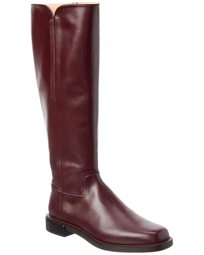 Stuart Weitzman Leather Knee-high Riding Boot In Burgundy