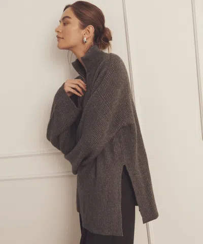 Naadam Luxe Cashmere Fisherman Quarter Zip Tunic In Multi