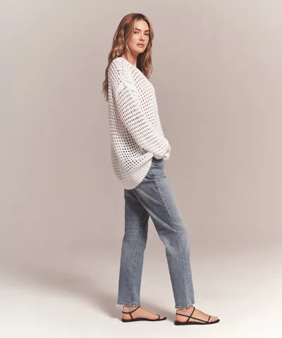 Naadam Luxe Chunky Cotton Pointelle Cardigan In White