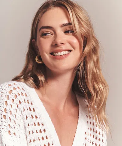 Naadam Luxe Chunky Cotton Pointelle Cardigan In White