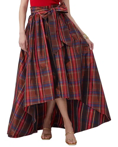 Trina Turk Kalina High-low Plaid Maxi Skirt In Red